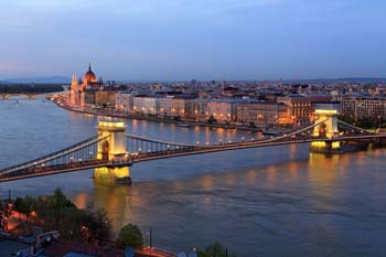 <b>Hungary, Budapest</b>, Cityscape with Chain Bridge