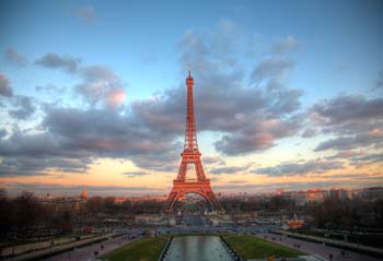 <b>France, Paris</b>,  Eiffel Tower at sunset