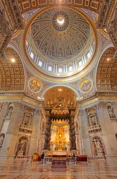 <b>Italy, Rome</b>, Interior of Saint Peters Basilica